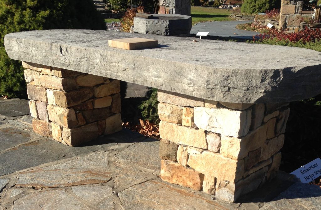 Stone Bench With Rock Face